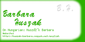 barbara huszak business card